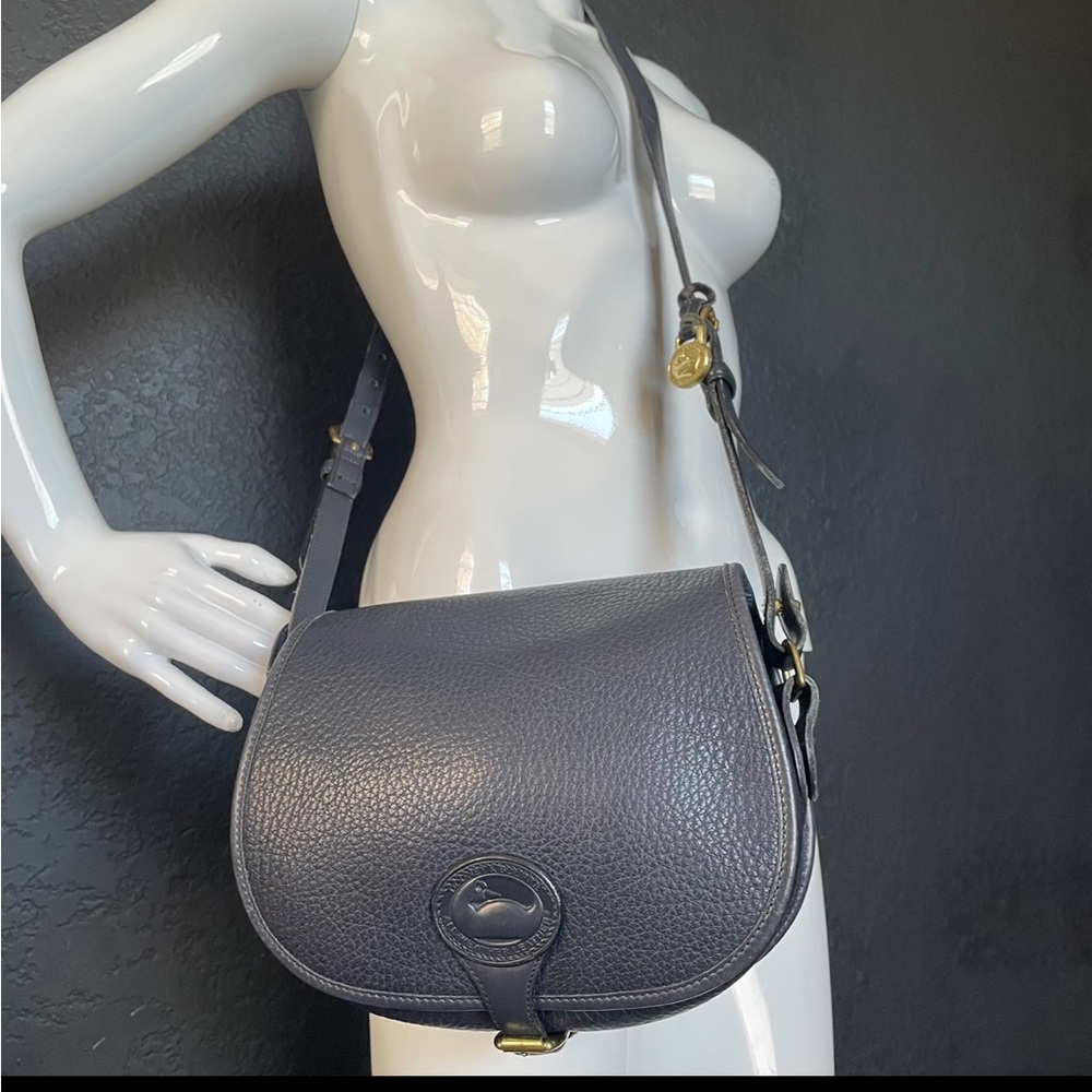 Dooney and Bourke AWL Leather Navy Blue Saddle crossbody Bag